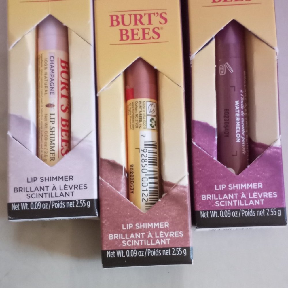 'BURT'S BEES' Lip Shimmer Trio NWB